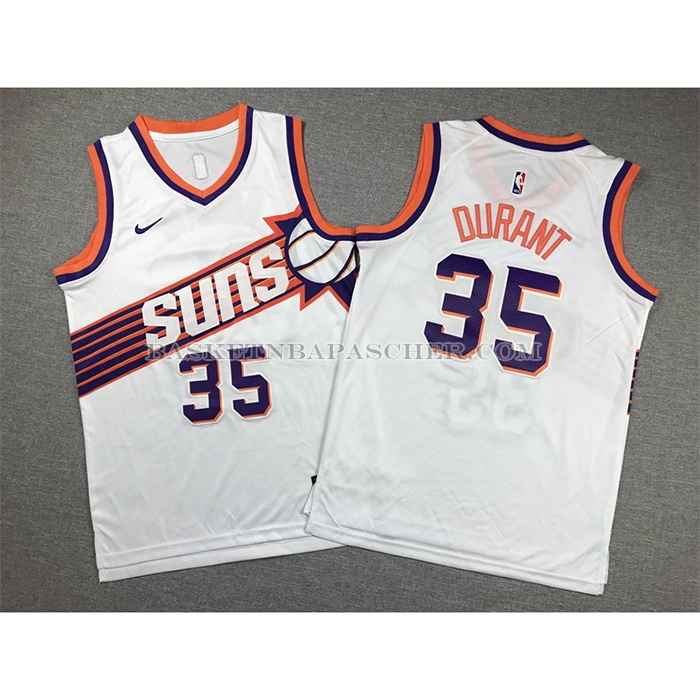 Maillot Enfant Phoenix Suns Kevin Durant NO 35 Association 2023-24 Blanc
